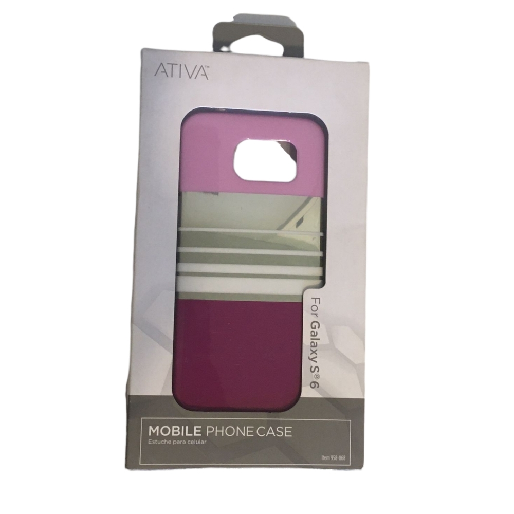 Ativa: Purple/pink, color block, phone case for Samsung Galaxy S6. New